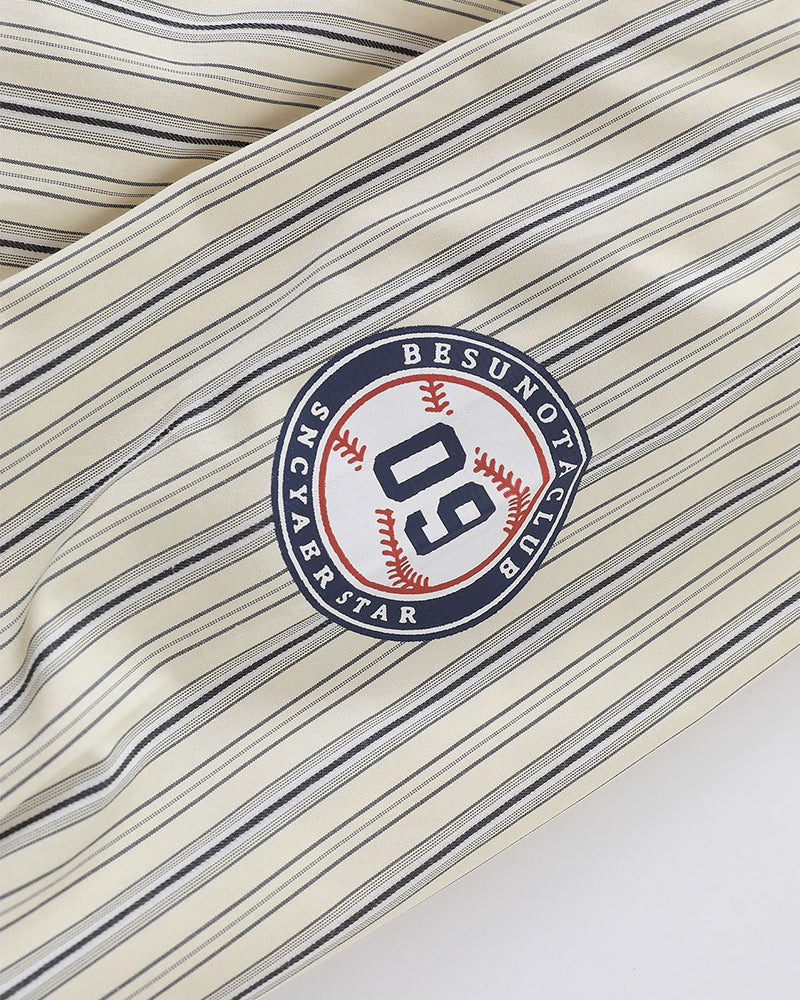 Striped embroidered long-sleeved shirt