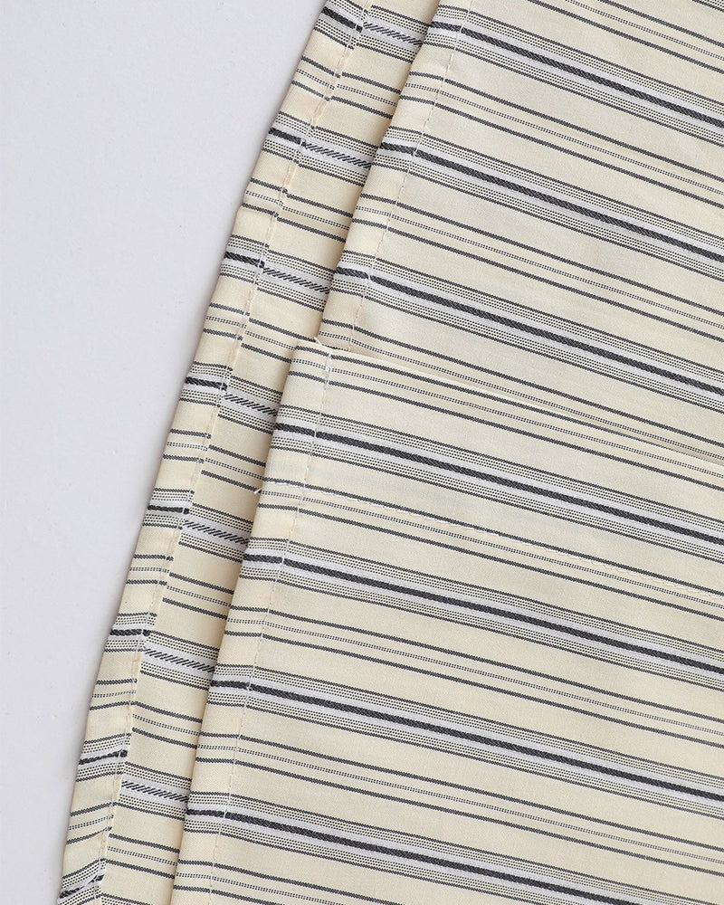 Striped embroidered long-sleeved shirt