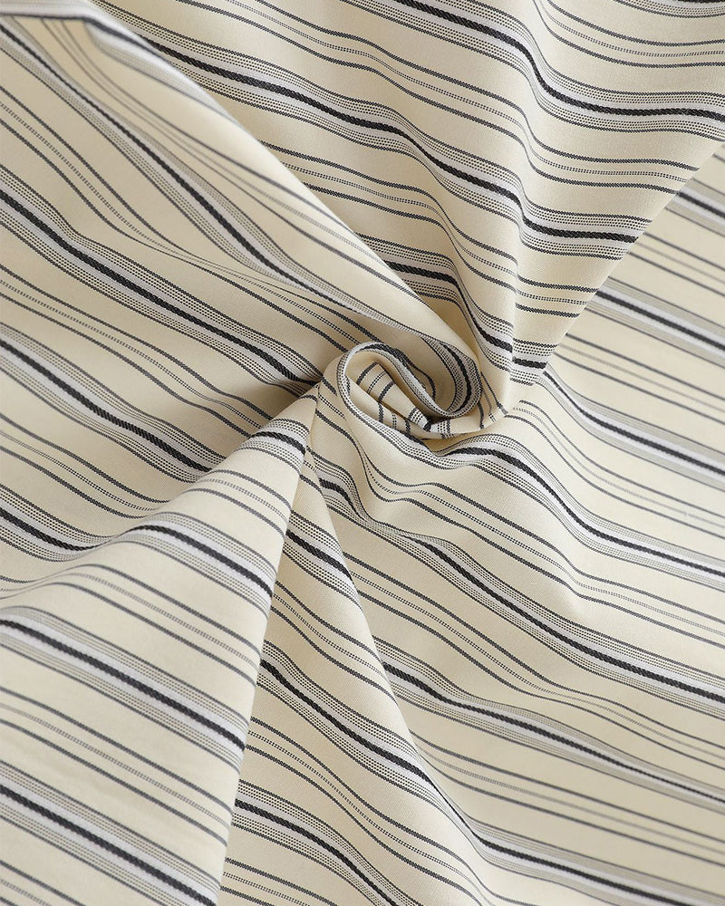 Striped embroidered long-sleeved shirt